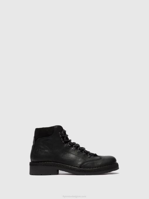bio/oilsuede (plantaardig) zwart Fly London Heren enkellaarzen met veters reus075 V2B0808