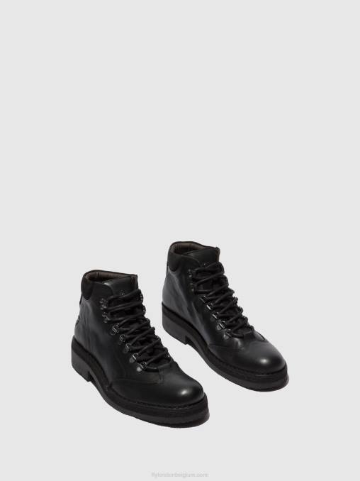bio/oilsuede (plantaardig) zwart Fly London Heren enkellaarzen met veters reus075 V2B0808