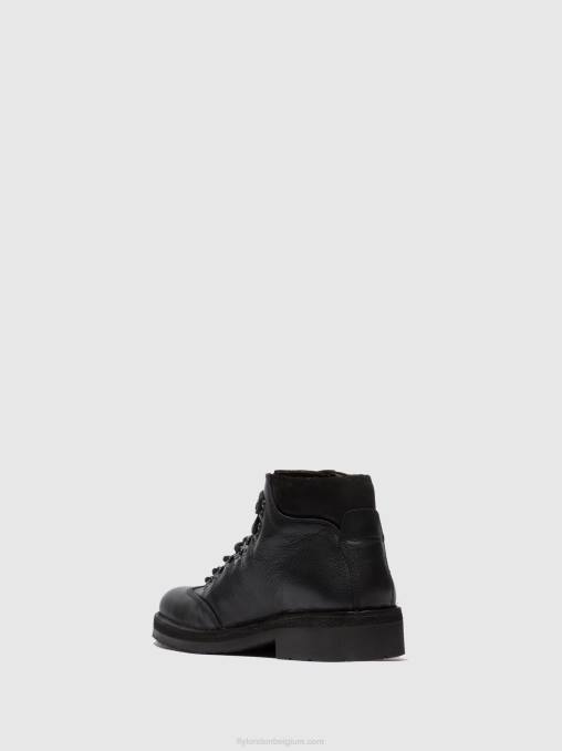 bio/oilsuede (plantaardig) zwart Fly London Heren enkellaarzen met veters reus075 V2B0808