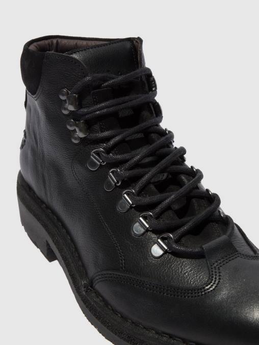 bio/oilsuede (plantaardig) zwart Fly London Heren enkellaarzen met veters reus075 V2B0808