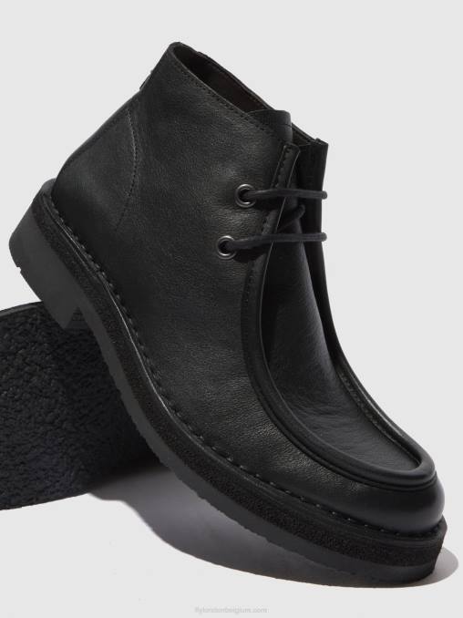 bio zwart Fly London Heren enkellaarzen met veters rodo076 V2B0811