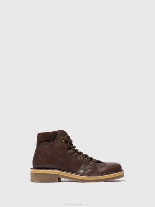 eco/oilsuede (plantaardige) mocca Fly London Heren enkellaarzen met veters reus075 V2B0806