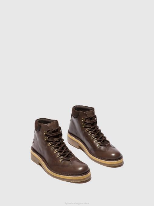 eco/oilsuede (plantaardige) mocca Fly London Heren enkellaarzen met veters reus075 V2B0806