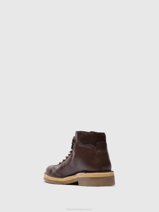 eco/oilsuede (plantaardige) mocca Fly London Heren enkellaarzen met veters reus075 V2B0806