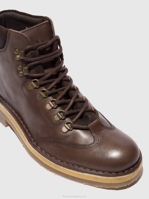 eco/oilsuede (plantaardige) mocca Fly London Heren enkellaarzen met veters reus075 V2B0806