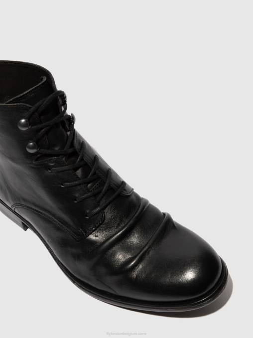 estigma (plantaardig) zwart Fly London Heren enkellaarzen met veters myke660 V2B0815