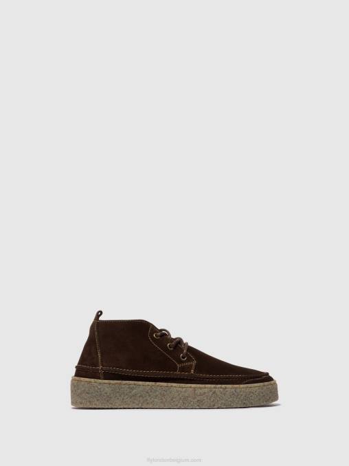 mokka Fly London Heren enkellaarzen met veters roly518 V2B0798