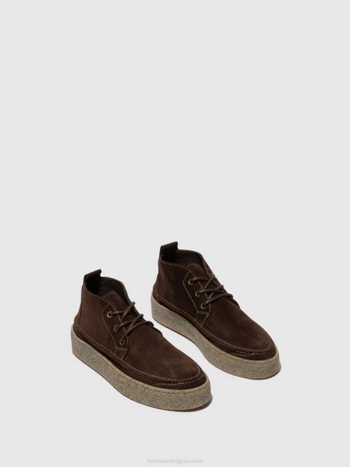 mokka Fly London Heren enkellaarzen met veters roly518 V2B0798