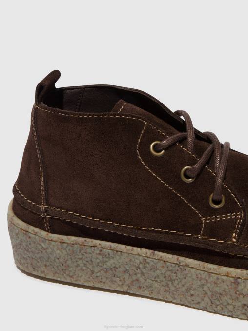 mokka Fly London Heren enkellaarzen met veters roly518 V2B0798