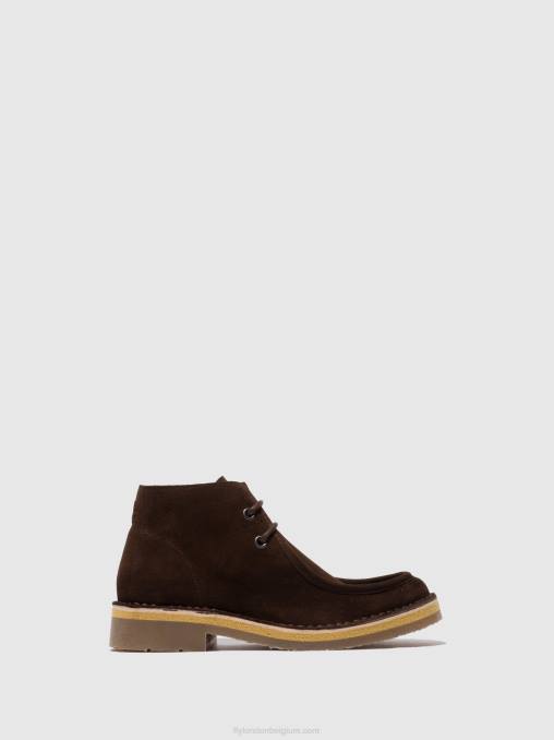 oilsuède (plantaardige) mocca Fly London Heren enkellaarzen met veters rodo076 V2B0810