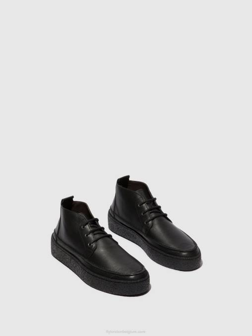 zwart Fly London Heren enkellaarzen met veters roly518 V2B0799