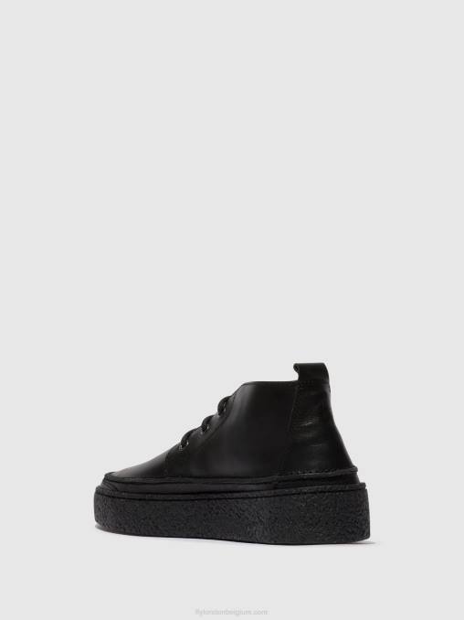 zwart Fly London Heren enkellaarzen met veters roly518 V2B0799