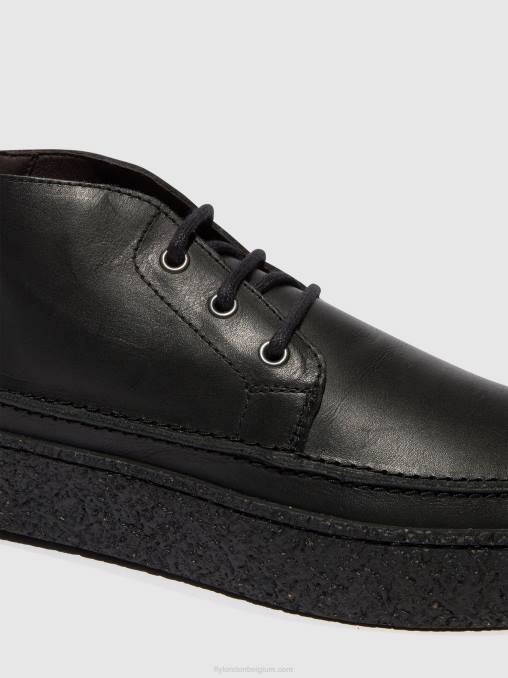 zwart Fly London Heren enkellaarzen met veters roly518 V2B0799