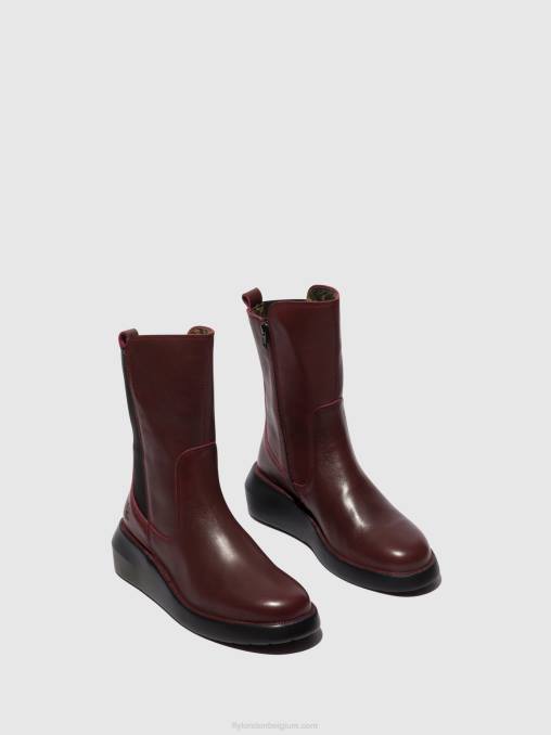 Bordeaux Fly London vrouwen enkellaarzen met rits brin516 V2B064
