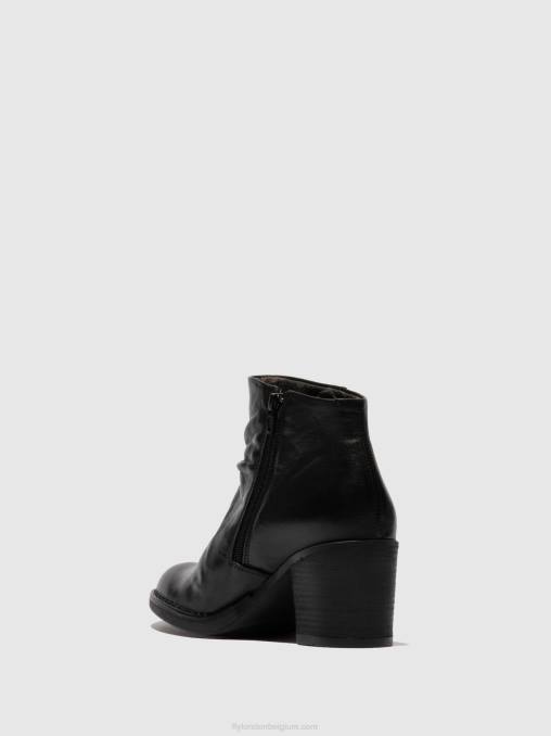 Verona zwart Fly London vrouwen enkellaarzen met ritssluiting bell061 V2B0185