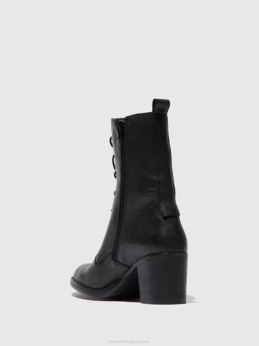 Verona zwart Fly London vrouwen enkellaarzen met veters blya070 V2B0208