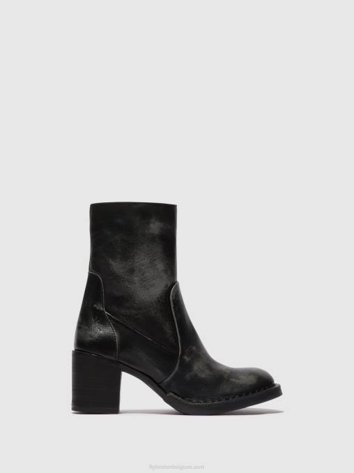 antraciet Fly London vrouwen enkellaarzen met rits becy097 V2B069