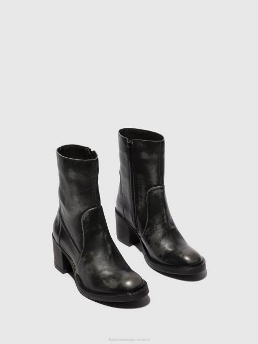 antraciet Fly London vrouwen enkellaarzen met rits becy097 V2B069