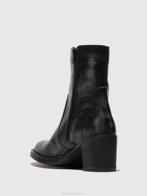 antraciet Fly London vrouwen enkellaarzen met rits becy097 V2B069