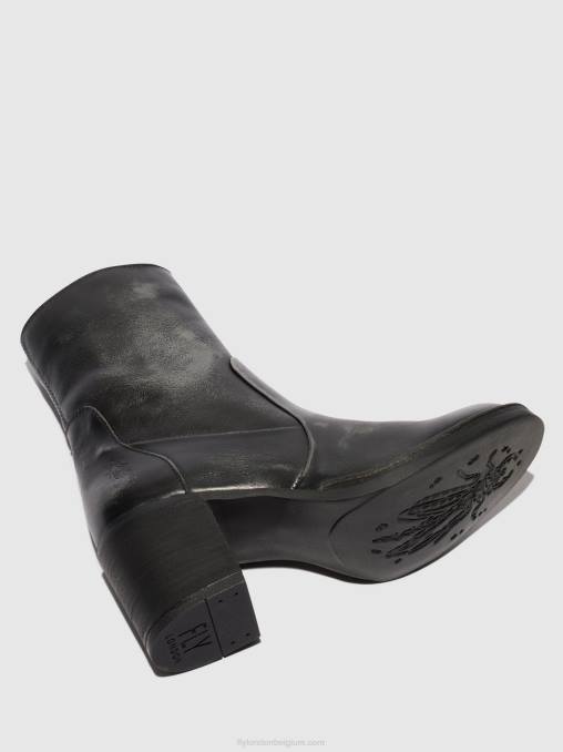 antraciet Fly London vrouwen enkellaarzen met rits becy097 V2B069