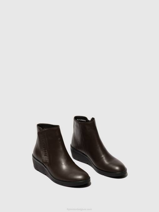 bruin Fly London vrouwen enkellaarzen met rits nula550 V2B049
