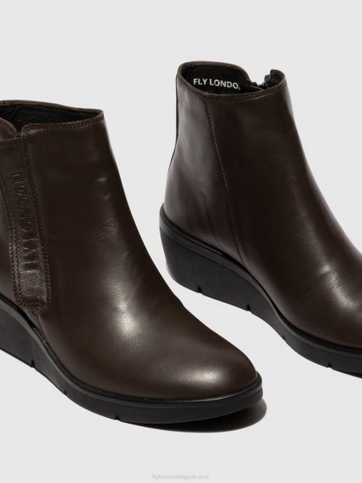 bruin Fly London vrouwen enkellaarzen met rits nula550 V2B049