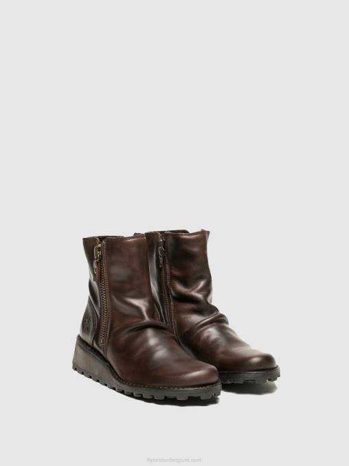 bruin Fly London vrouwen enkellaarzen met ritssluiting mon944 dk. V2B0270