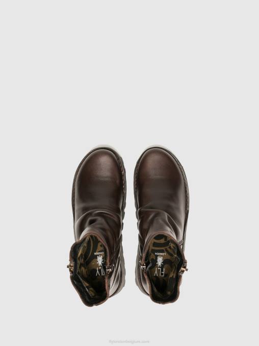 bruin Fly London vrouwen enkellaarzen met ritssluiting mon944 dk. V2B0270