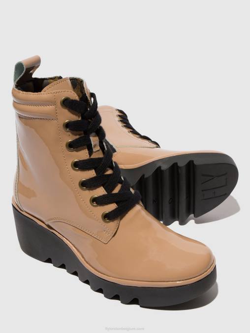 cappuccino Fly London vrouwen enkellaarzen met veters biaz329 V2B0109