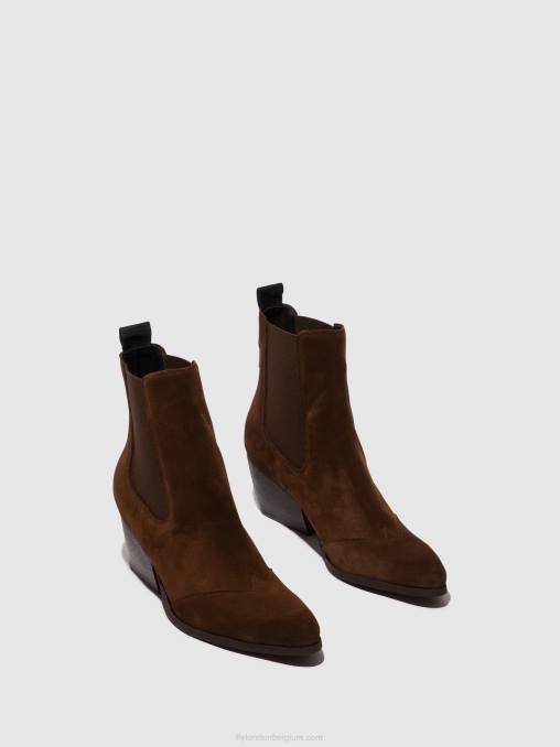 chocolade Fly London vrouwen Chelsea enkellaarzen torm911 V2B0114