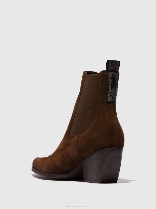 chocolade Fly London vrouwen Chelsea enkellaarzen torm911 V2B0114