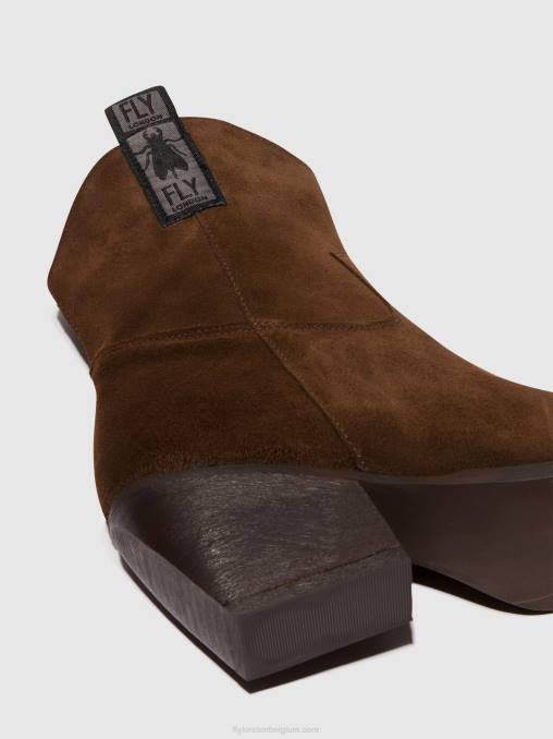 chocolade Fly London vrouwen enkellaarzen met ritssluiting tabb905 V2B033