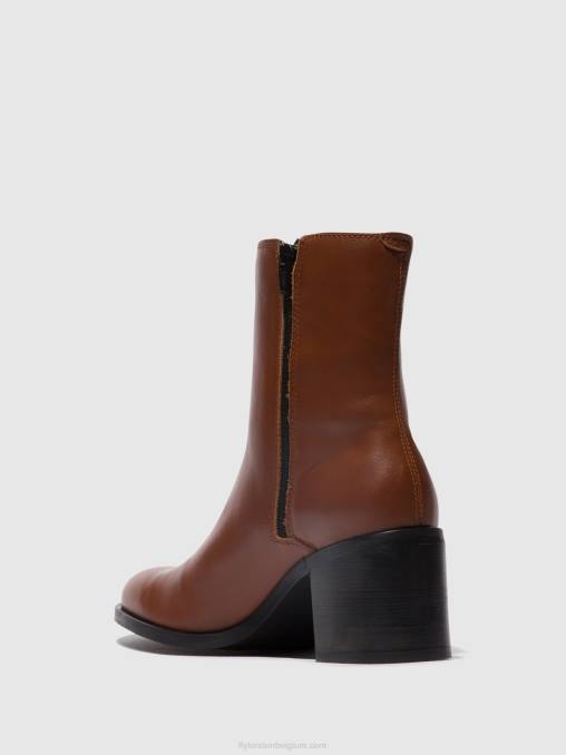 cognac Fly London vrouwen enkellaarzen met rits amel913 V2B071