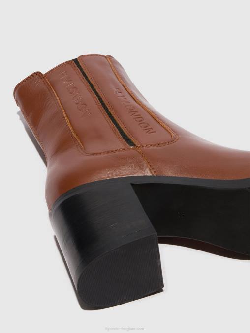 cognac Fly London vrouwen enkellaarzen met rits amel913 V2B071