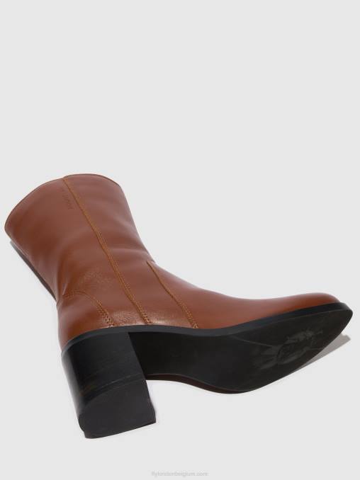 cognac Fly London vrouwen enkellaarzen met rits asta914 V2B074