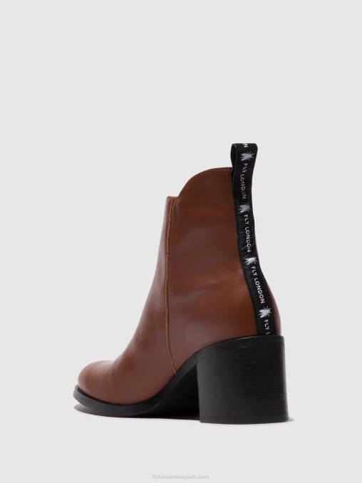 cognac Fly London vrouwen enkellaarzen met ritssluiting ader912 V2B079