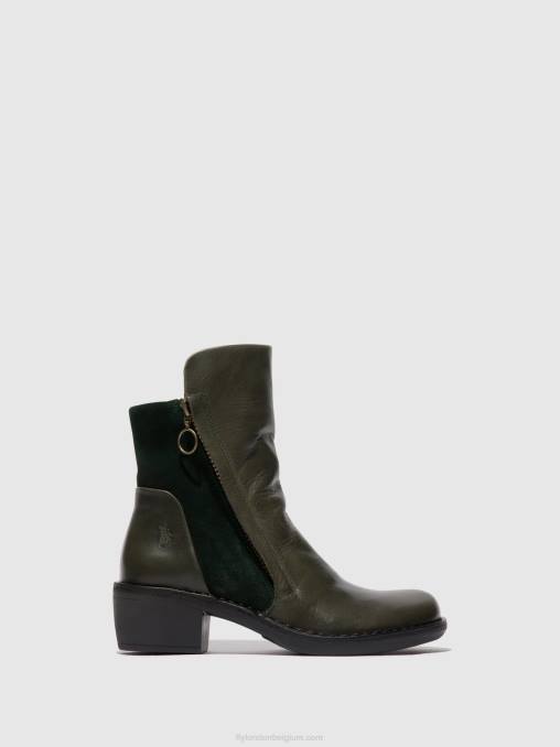 diesel/groen bos Fly London vrouwen enkellaarzen met ritssluiting mely074 V2B057