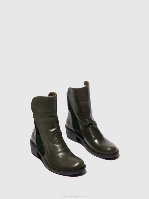 diesel/groen bos Fly London vrouwen enkellaarzen met ritssluiting mely074 V2B057