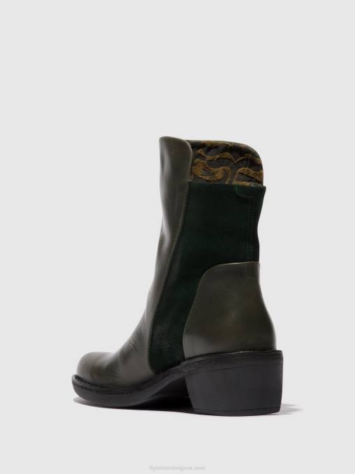 diesel/groen bos Fly London vrouwen enkellaarzen met ritssluiting mely074 V2B057