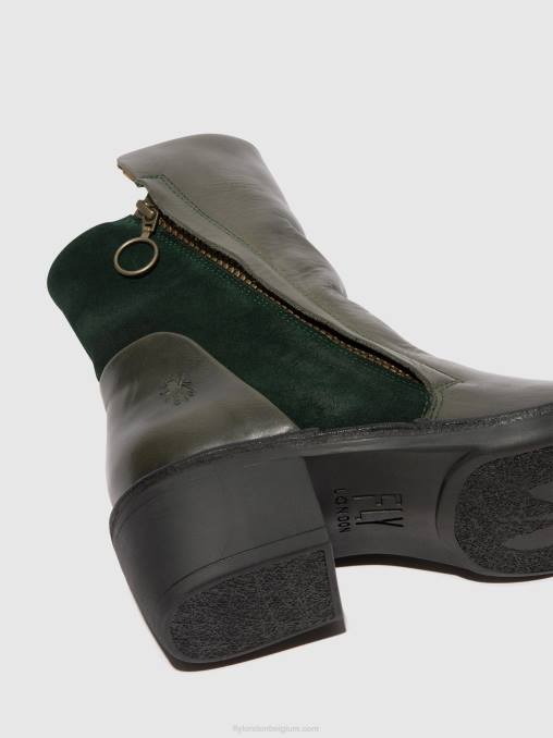 diesel/groen bos Fly London vrouwen enkellaarzen met ritssluiting mely074 V2B057