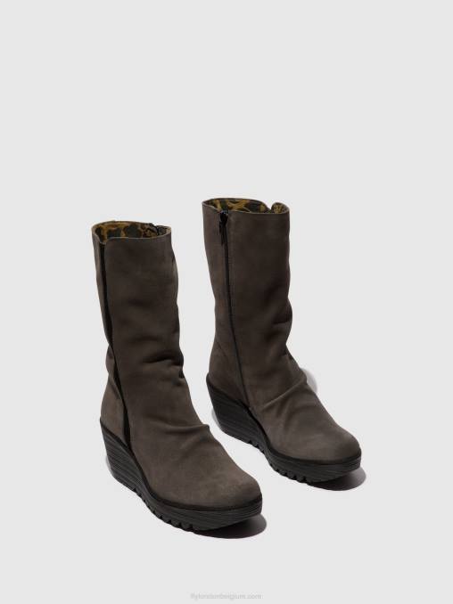 diesel/zwart Fly London vrouwen enkellaarzen met ritssluiting yemy408 V2B029
