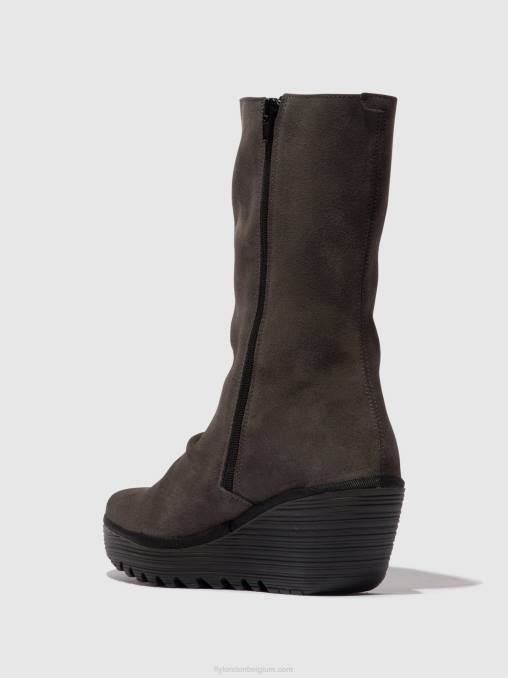 diesel/zwart Fly London vrouwen enkellaarzen met ritssluiting yemy408 V2B029