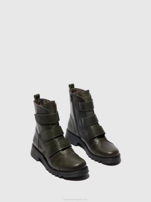 diesel (zwarte zool) Fly London vrouwen enkellaarzen met klittenband rach790 V2B076