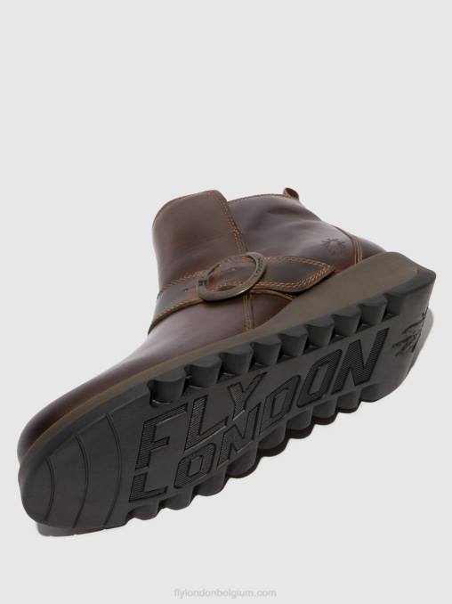 dk. bruin Fly London vrouwen enkellaarzen met gesp sias812 V2B0158