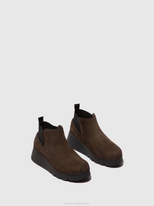 dk. taupe Fly London vrouwen elastische enkellaarzen pada403 V2B0112
