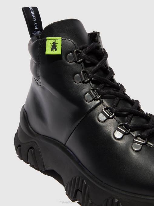 donder zwart Fly London vrouwen enkellaarzen met veters figa887 V2B0166