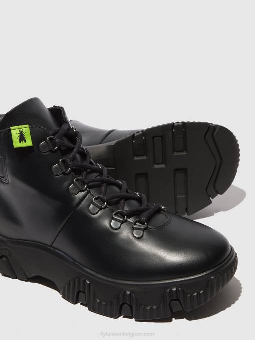 donder zwart Fly London vrouwen enkellaarzen met veters figa887 V2B0166