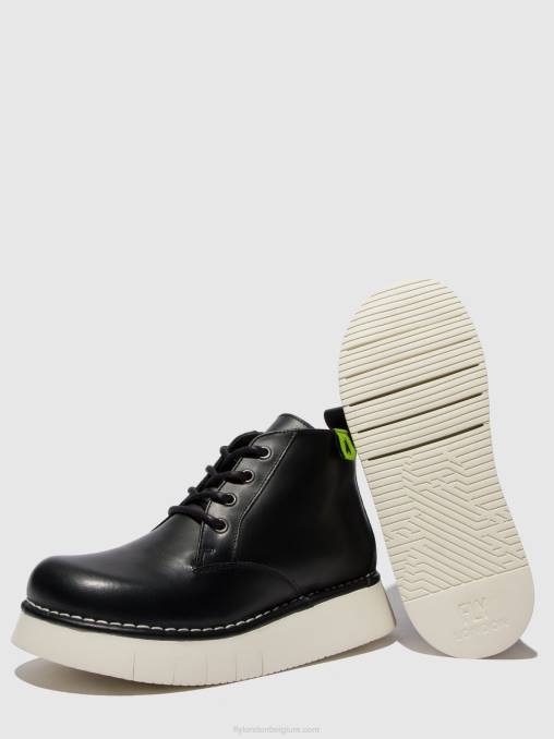 donder zwart Fly London vrouwen enkellaarzen met veters idda244 V2B0167