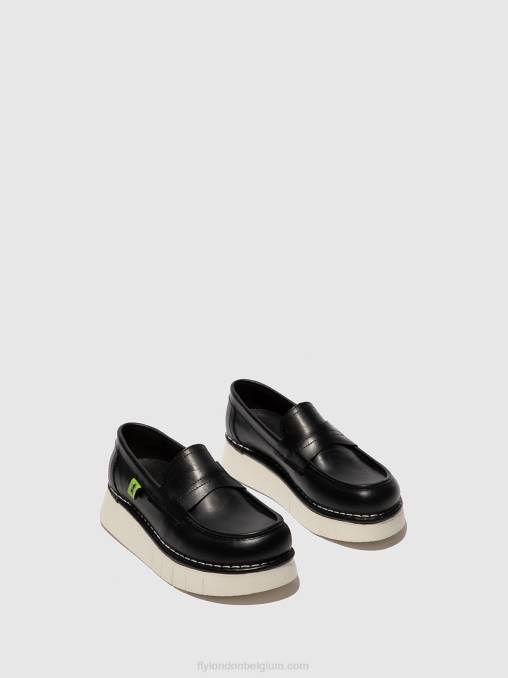 donder zwart Fly London vrouwen platte enkellaarsjes iker246 V2B0165