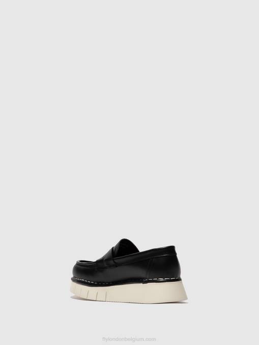 donder zwart Fly London vrouwen platte enkellaarsjes iker246 V2B0165